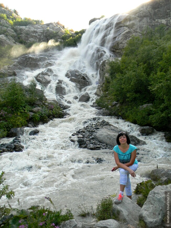 Домбайские красоты летом. Алибекский водопад, ледник и Турье озеро