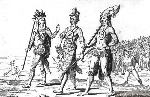 Индейцы племени тимукуа. Иллюстрация из интернета.