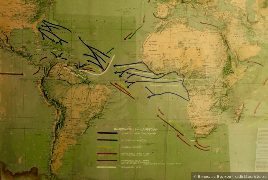 На этой карте очень хорошо видно как и представителями каких народов происходило заселение Северо-Востока Южной Америки
