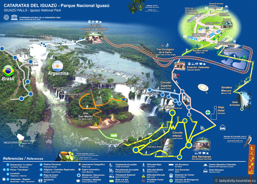 Водопады Игуасу: вид с Бразилии, Аргентины, с вертолета и с воды