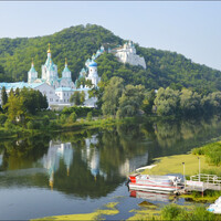 Святогорская Лавра - вид с моста через реку Северский Донец