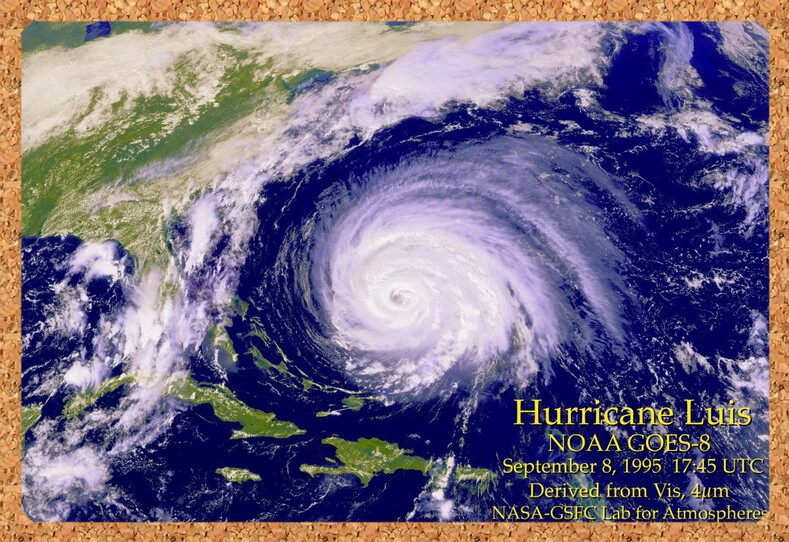Карибский супер-ураган Хьюго: вид из космоса