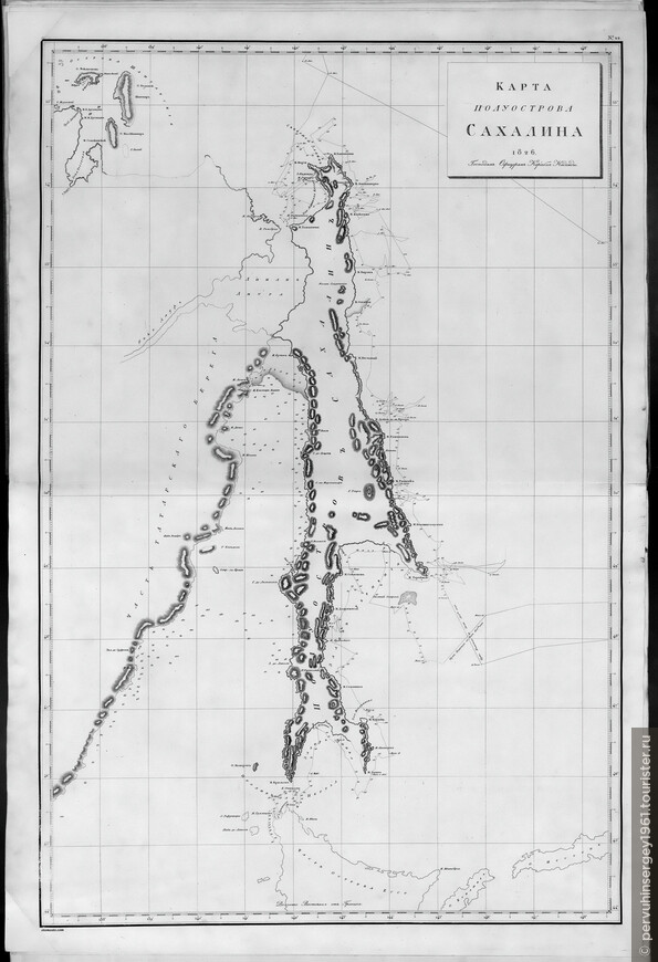 Карта плаванья И.Ф. Крузенштерна.