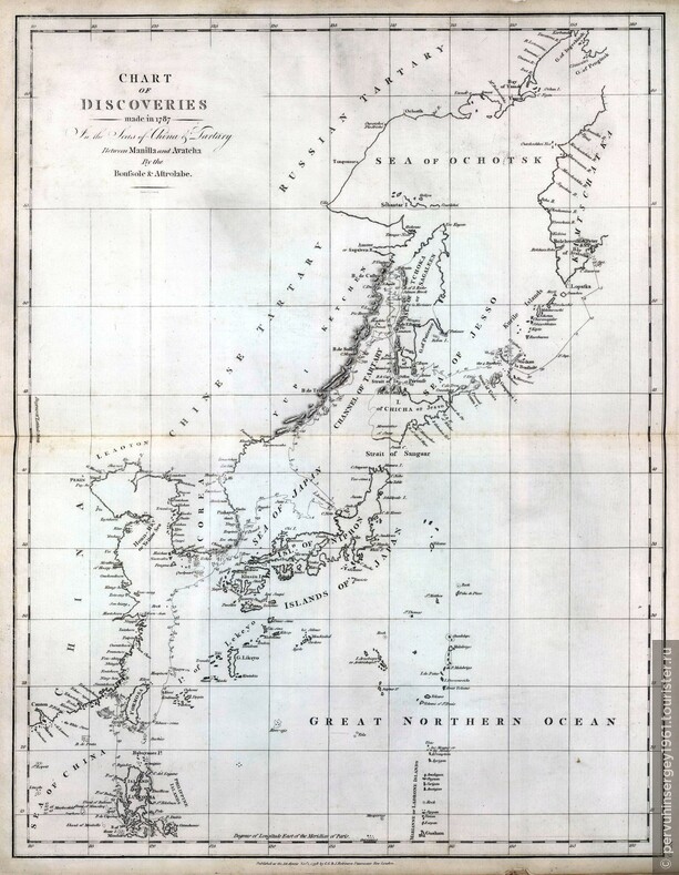 Карта плаванья Лаперуза в северо-западном секторе Тихого океана.
Источник:http://coollib.net/b/348433/read