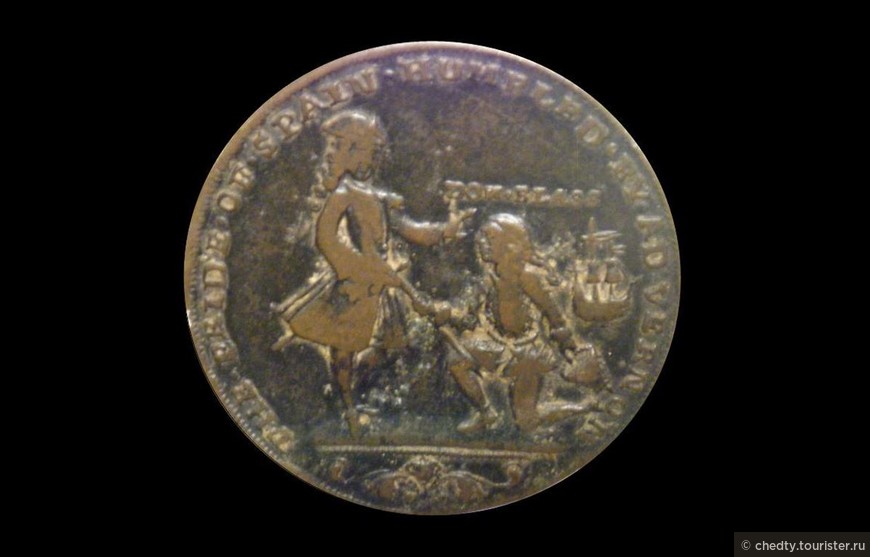 Английская медаль за взятие Картохены «Испанская гордость уничтожена адмиралом Верноном»