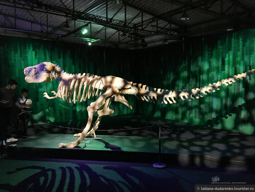 Экспонат выставки «Динозавр»  состоит из примерно 80 000 деталей.