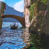 Nesso, восточный берег озера Комо , мостики эпохи Римской империи. В ущелье впадают два водопада