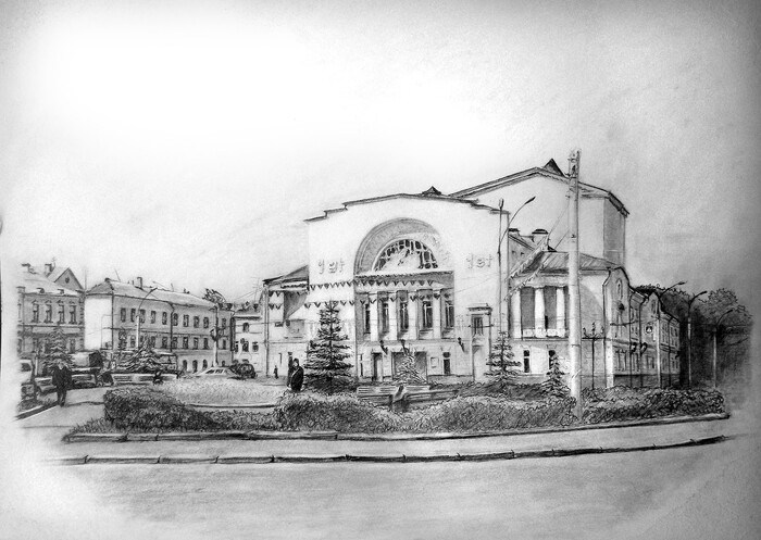 Рисунок волковский театр ярославль