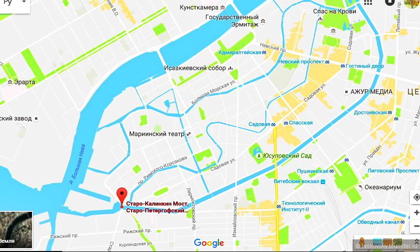 Калинкин мост в санкт петербурге на карте