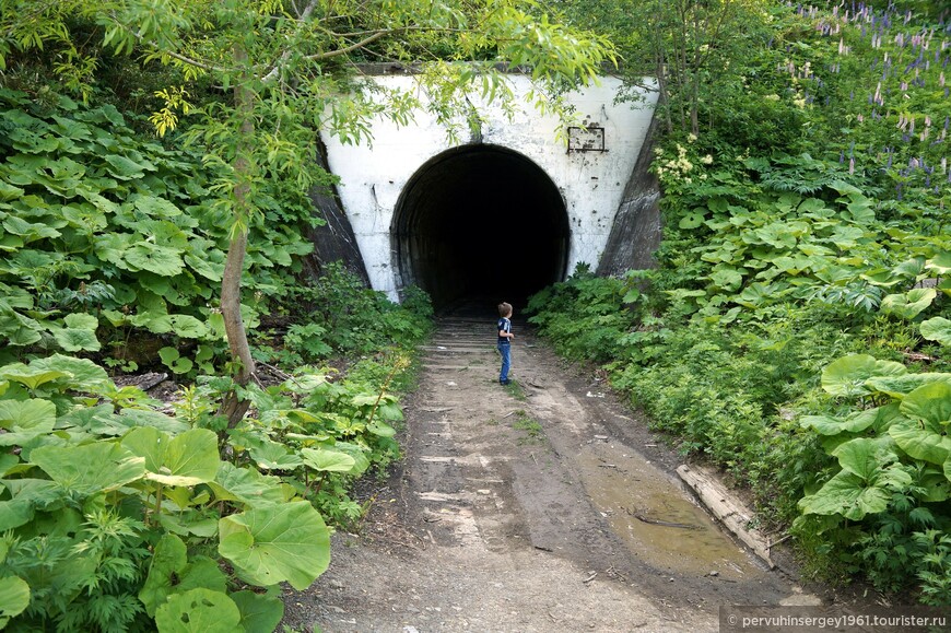 Вход в самый длинный на Хосинсен тоннель на станции Перевал - 870 м.