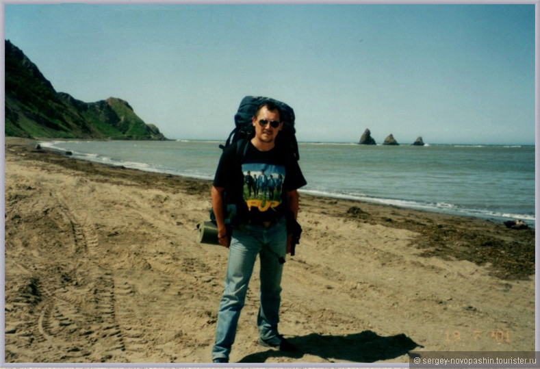 Родион Гильманов на берегах Сахалина, в составе участников проекта «Триллиум», 2001 г. Фото: С.Первухин, 2001