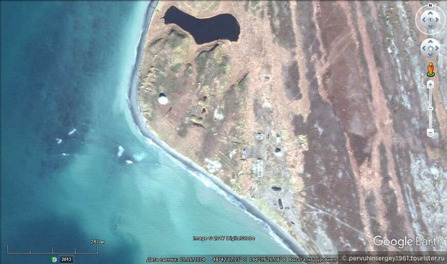 Мыс Обширный. Вид из космоса. Google Earth