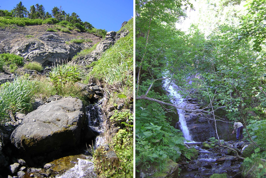Виды на водопады :слева - Чкаловский, справа -Тымовский. Фото: ©Новопашин С.А., 08.2005