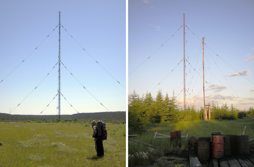Мачты веерного радиомаяка ВРМ-5. Фото: ©Новопашин С.А., 08.2005