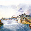Акварель 1830-е годы. Плотина Пильного завода