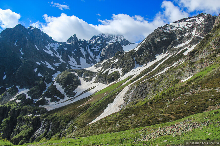 По центру фото гора София, вершина которой спрятана под облачной шапкой, которая за весь день так и не сползла. 