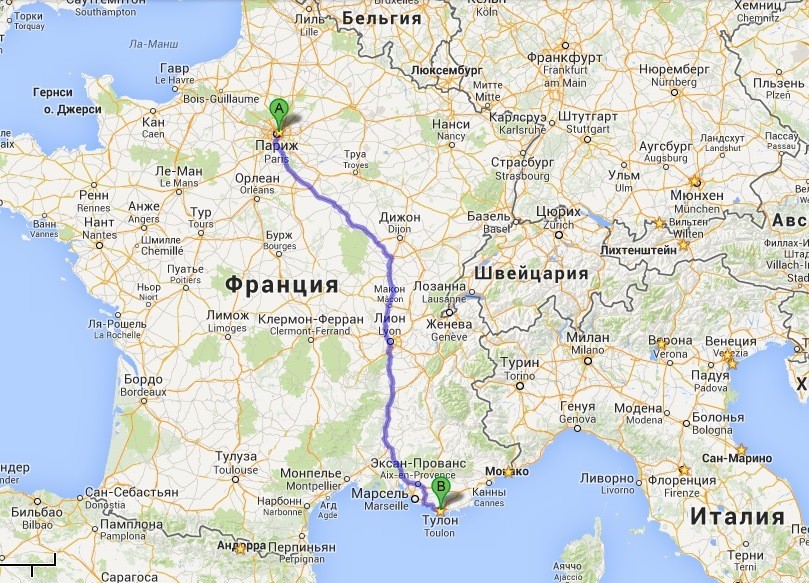 Сан тропе карта