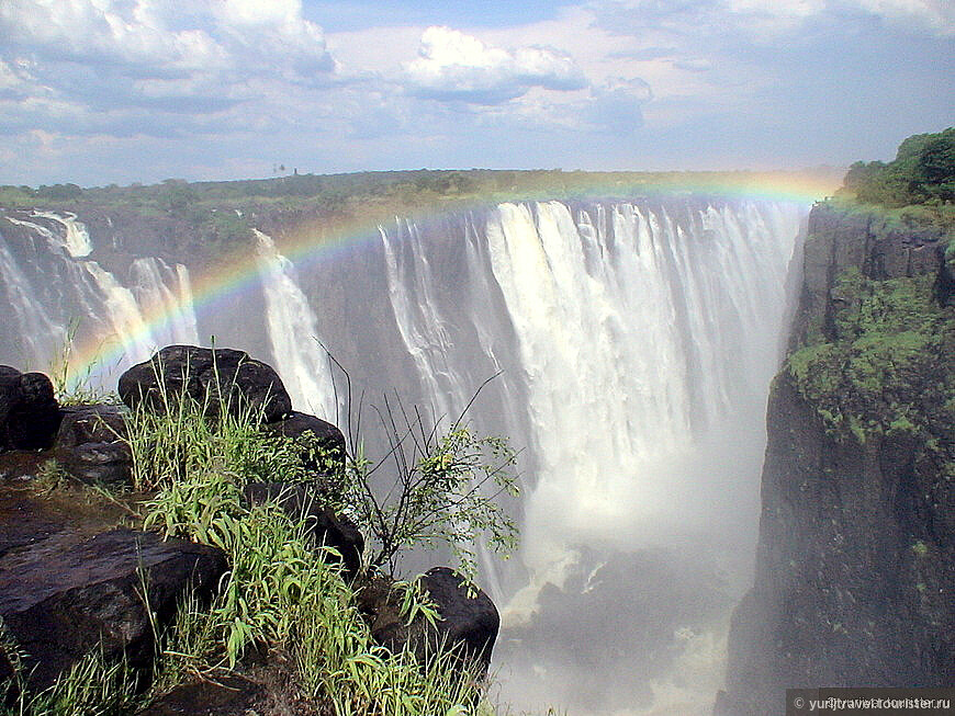 Водопад Виктория. Вид со стороны Зимбабве на часть водопада Rainbow Falls на стороне Замбии. 2007 г.