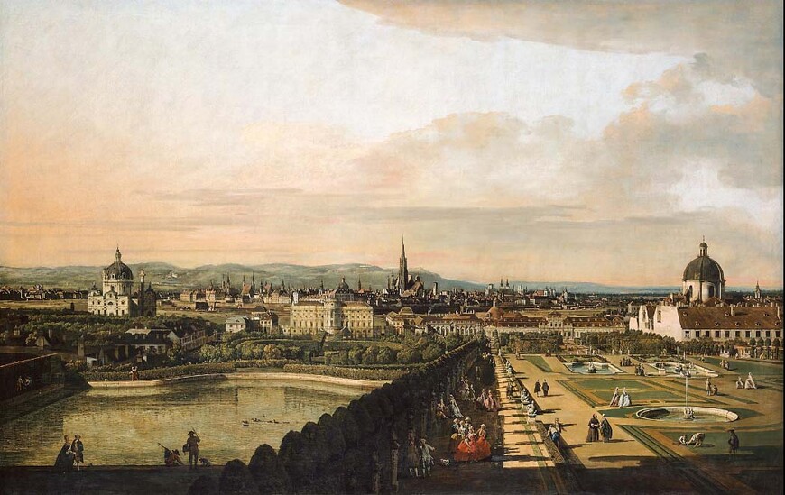 Бернардо Беллотто (по прозвищу Каналлетто) Вид Вены из Бельведера, 1669-1670. Музей истории искусства. Фото: Wikimedia Commons