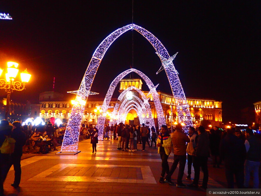 Прогулка по новогоднему вечернему Еревану