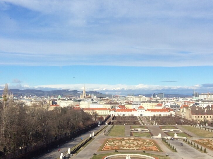 Вид из Верхнего Бельведера. Фото: Юлия Абрамова, январь 2018