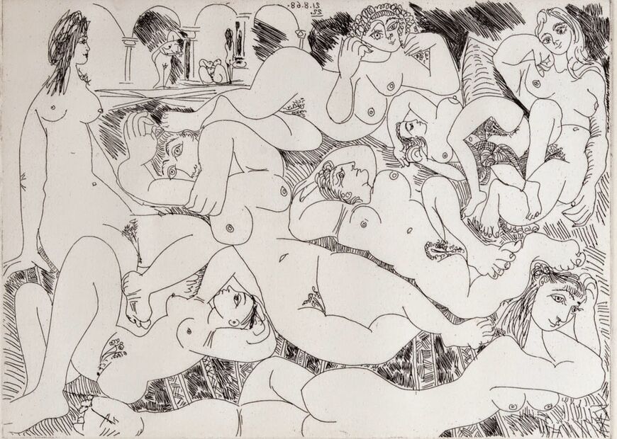 Знаменитая гравюра Пикассо из эротической серии Сюита «347»