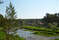 Вид на пойму Пышмы с левого берега - локации Белого камня. На правом берегу видны здания пионерского лагеря. Фото © Новопашин С.А., 2013