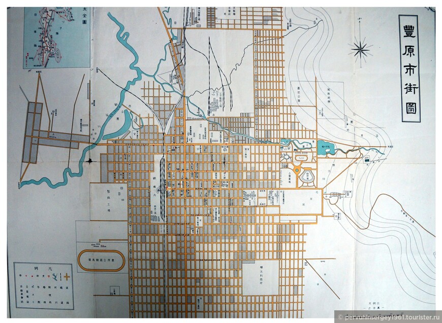 карта Тойохара с распланированными и застроенными участками. Из личной коллекции Первухина С.М.