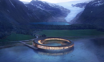 В Норвегии строят «энергоположительный» отель в виде летающей тарелки