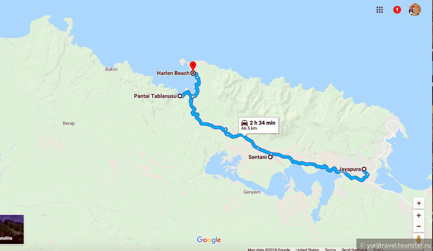 Наш маршрут по северному побережью Папуа