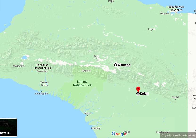 Карта Западной части Папуа