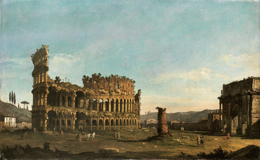 Картина Bernardo Bellotto Колизей и арка Константина Рим - 1742 г.