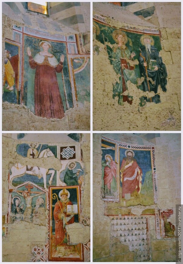 Фрески 14-15 веков сохранившиеся фрагментами.