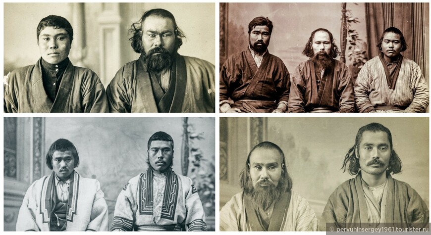 Типажи мужчин - айну, из коллекции Б.О. Пилсудского. Фото из сети Интернет
