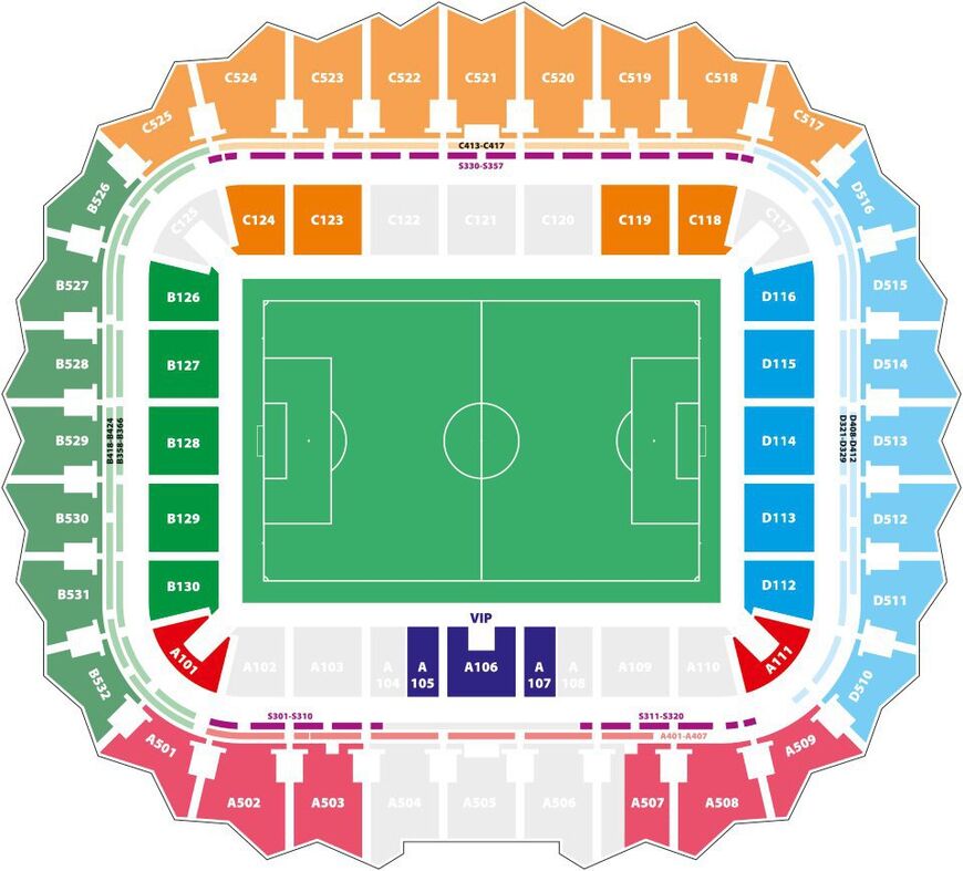 Схема стадиона «Самара Арена»