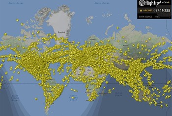 Число самолетов в небе в один день стало рекордным 