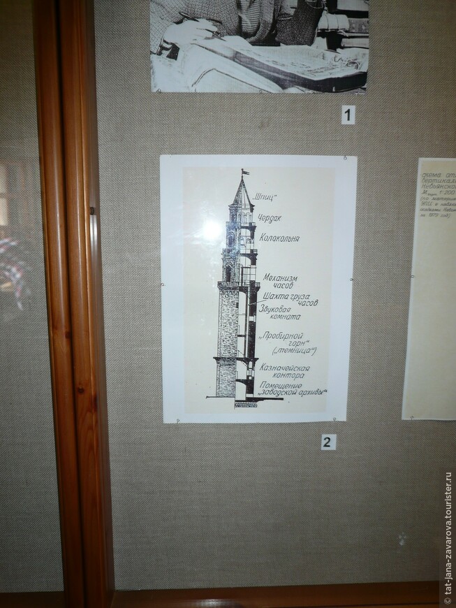 Невьянская башня в разрезе.