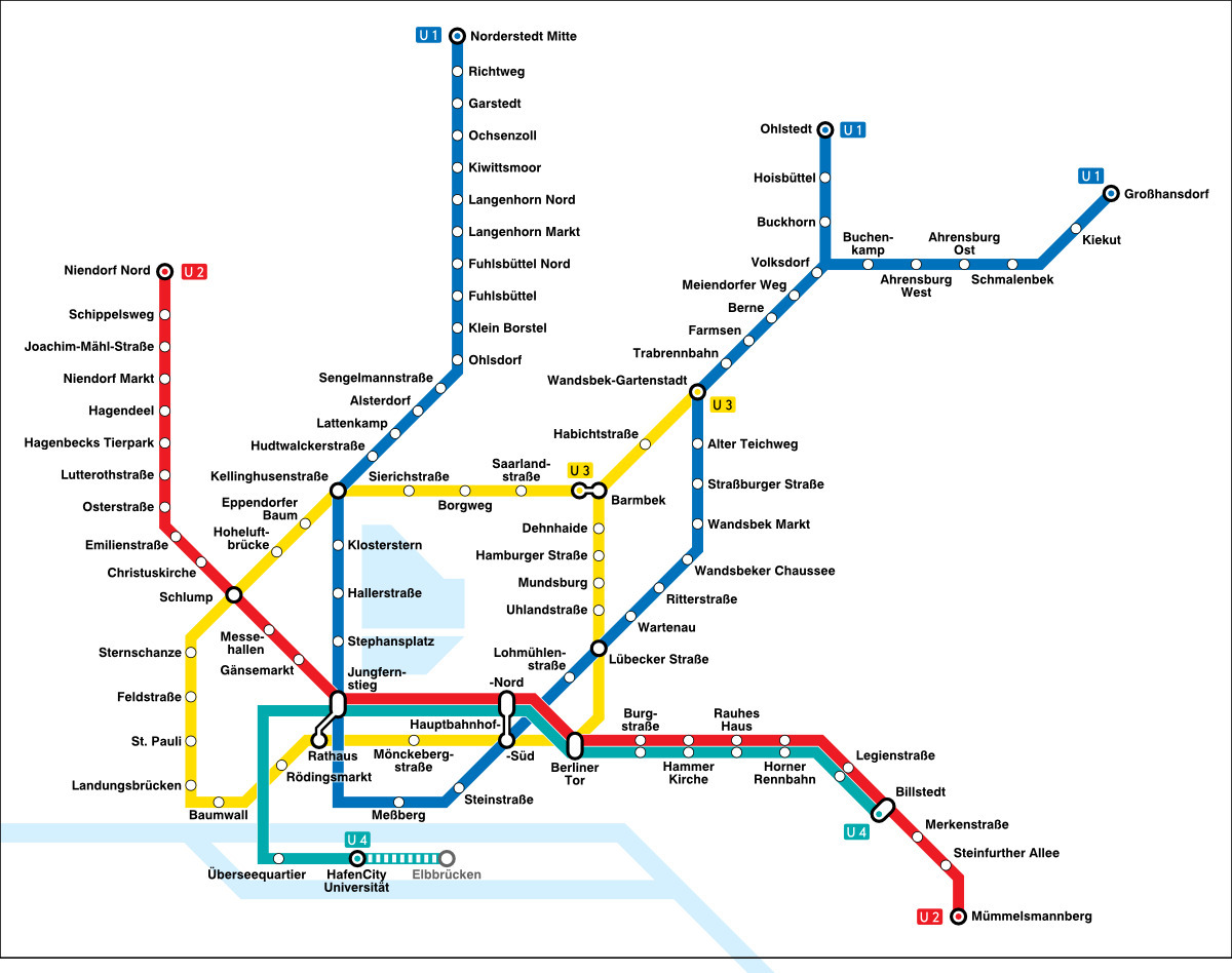 Схема метро гамбурга