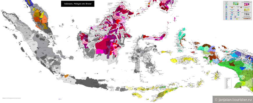 Лингвистическая карта Индонезии. материалы сайта www.muturzikin.com
