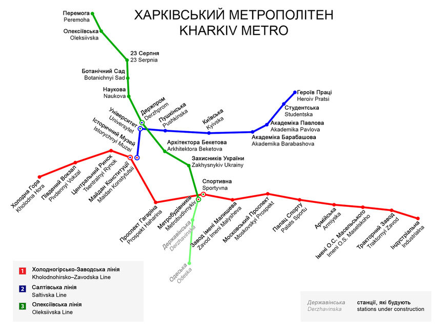 Схема харьковского метрополитена