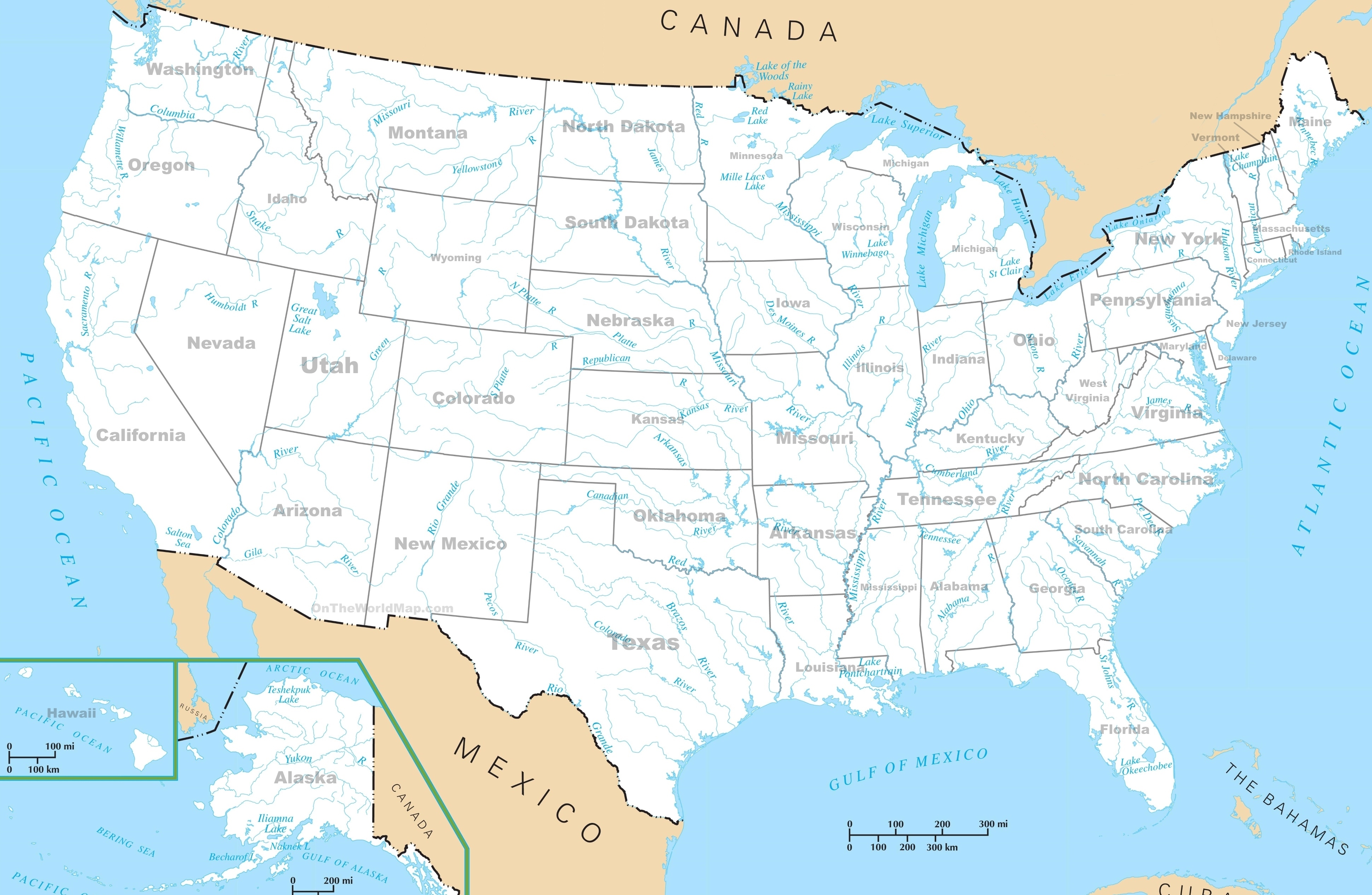 Штат Техас на карте Америки