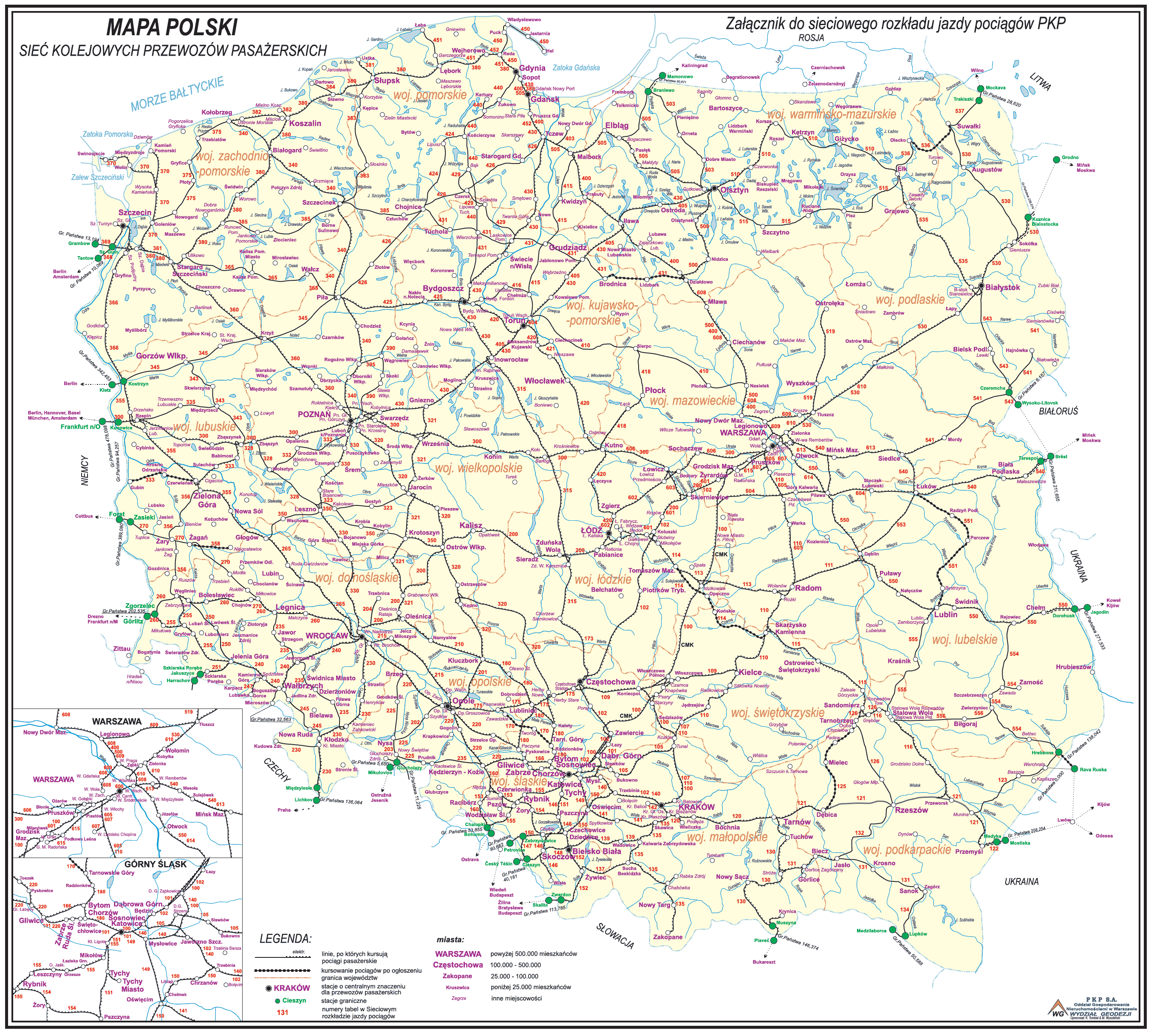 Карта Польши на русском языке с городами — Туристер.Ру