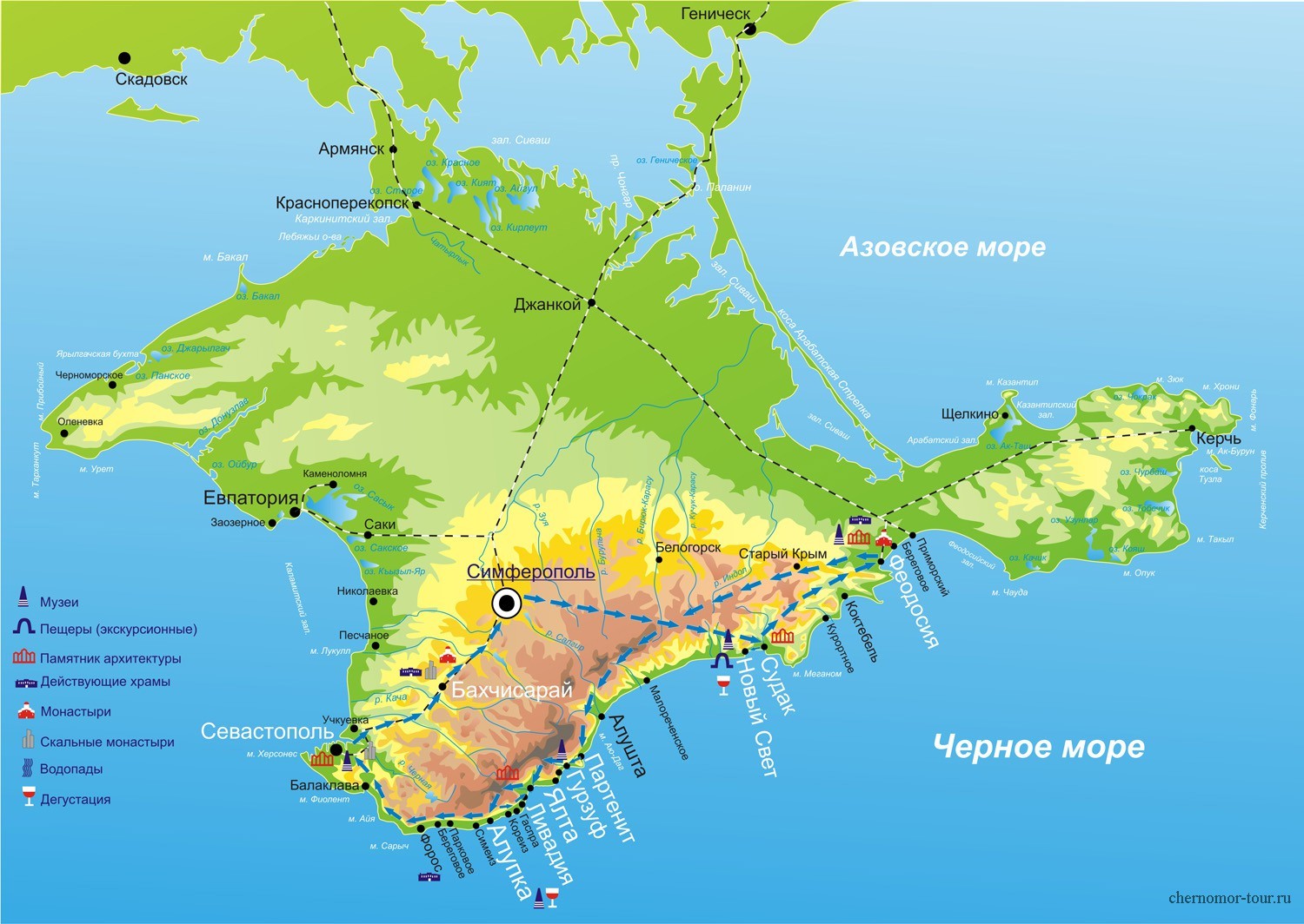 Крымский полуостров на карте