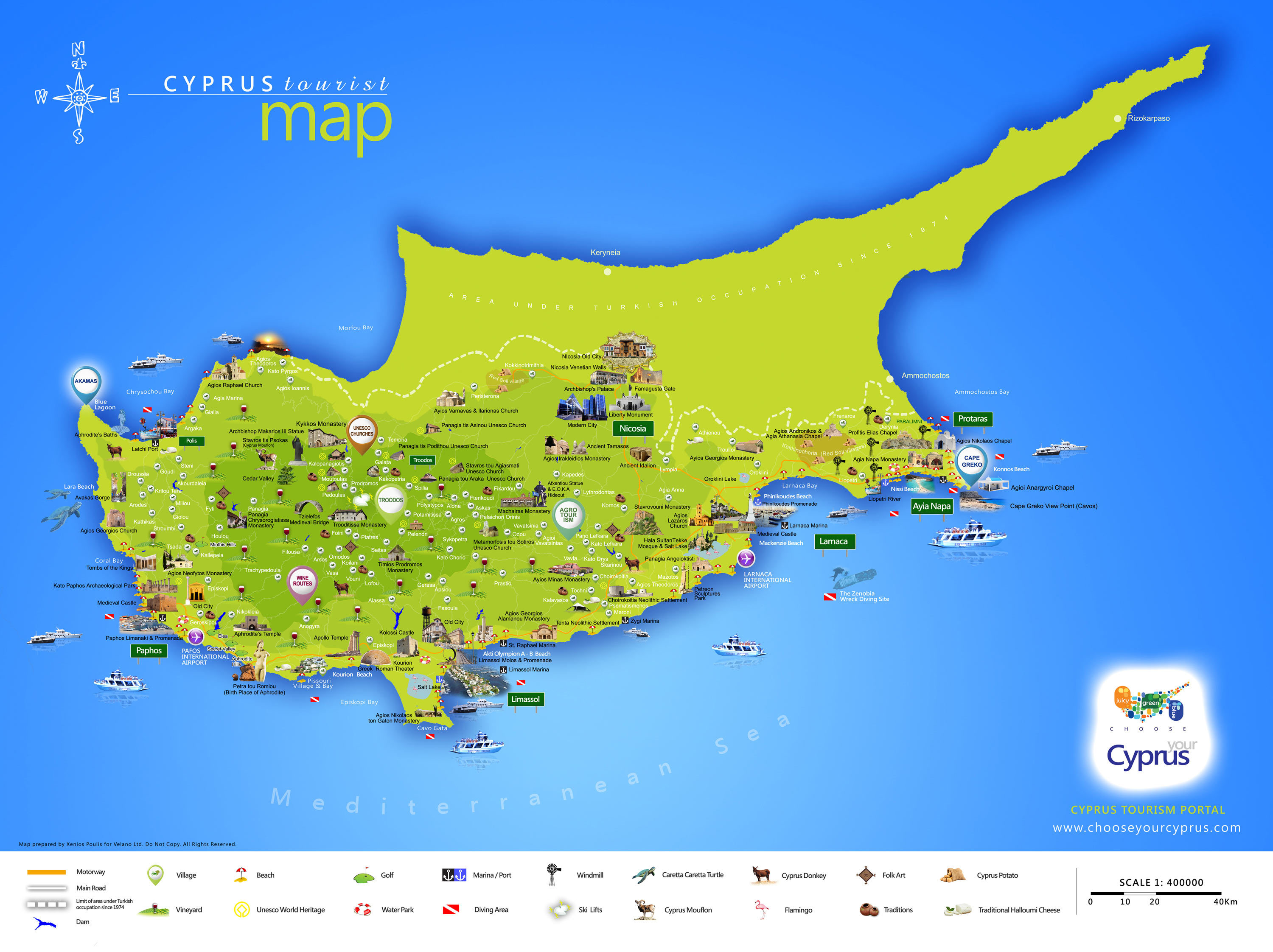 Подробная карта Кипра на русском языке с городами и курортами. Кипр на картемира — Туристер.Ру
