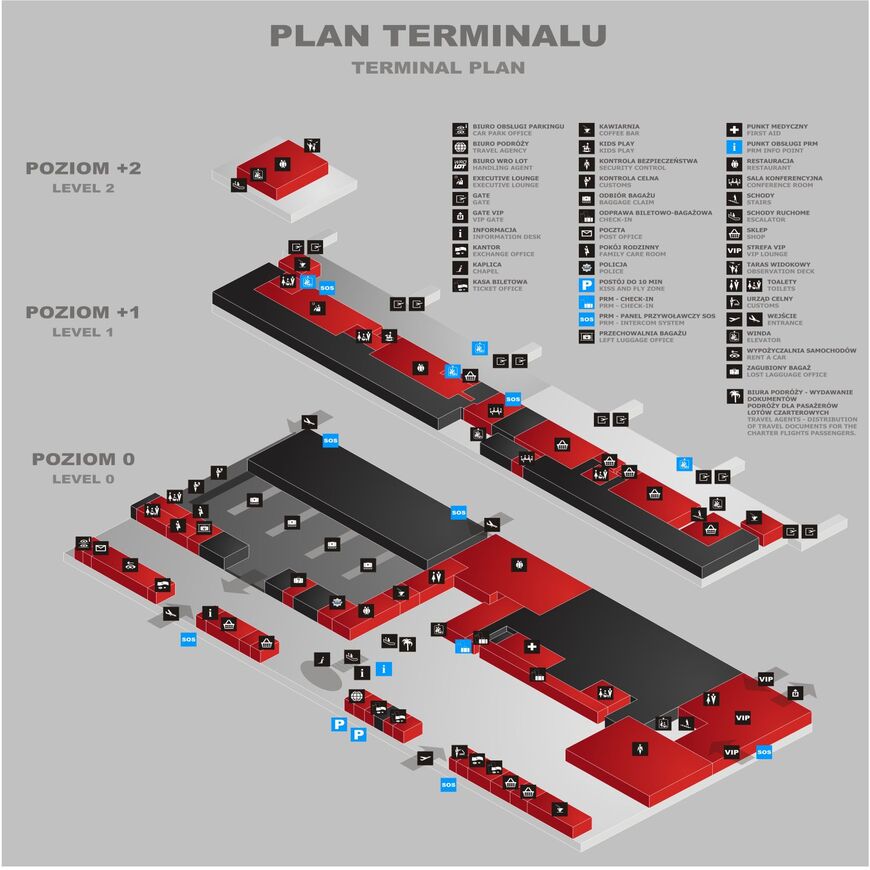 Схема терминала Вроцлавского аэропорта