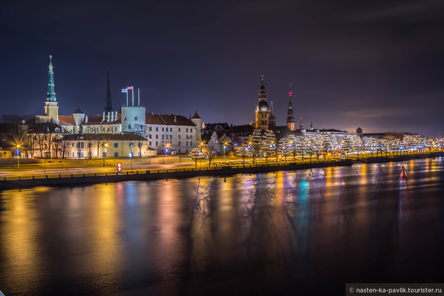 Вечерняя панорама исторического центра Риги