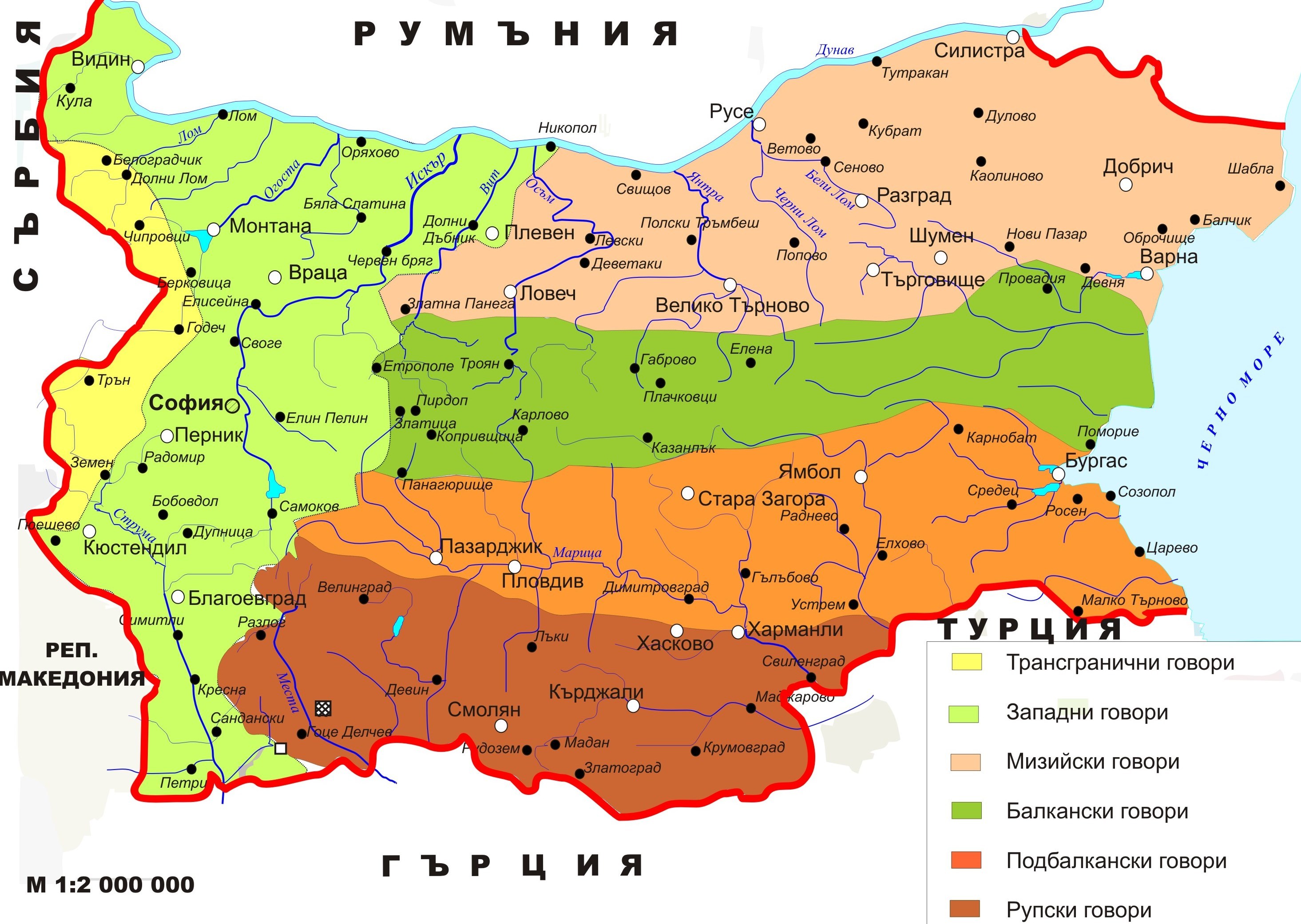 Карта Болгарии на русском языке с городами. Болгария на карте — Туристер.Ру
