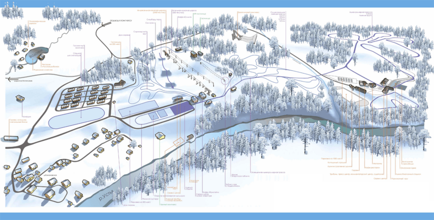 Схема горнолыжного курорта «Малиновка»