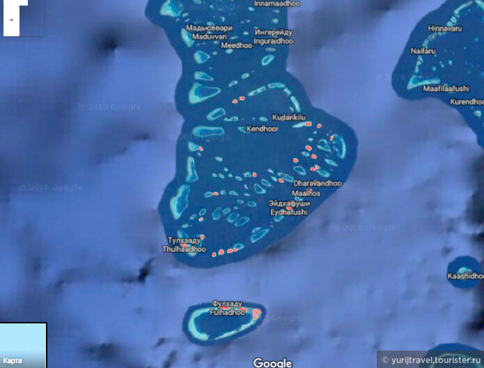 Атолл Baa на карте Google Maps