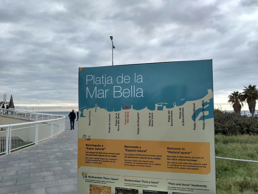 Пляж Мар Белла в Барселоне